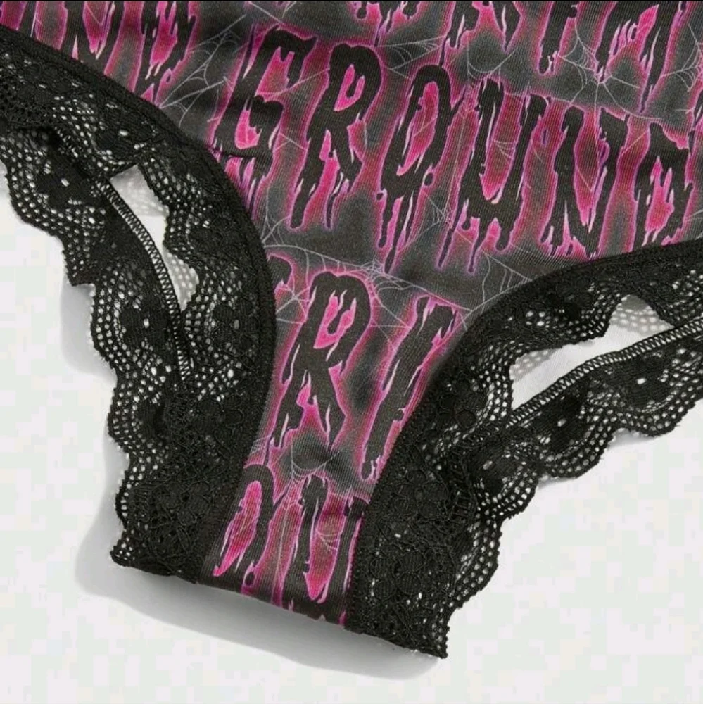 3pk Pink & Black Gothic Hipster Lace Panties